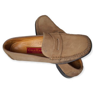 Cole Haan Pinch Grand Penny Loafer Tan Suede Leather Moccasin Shoe Women's 6.5 B